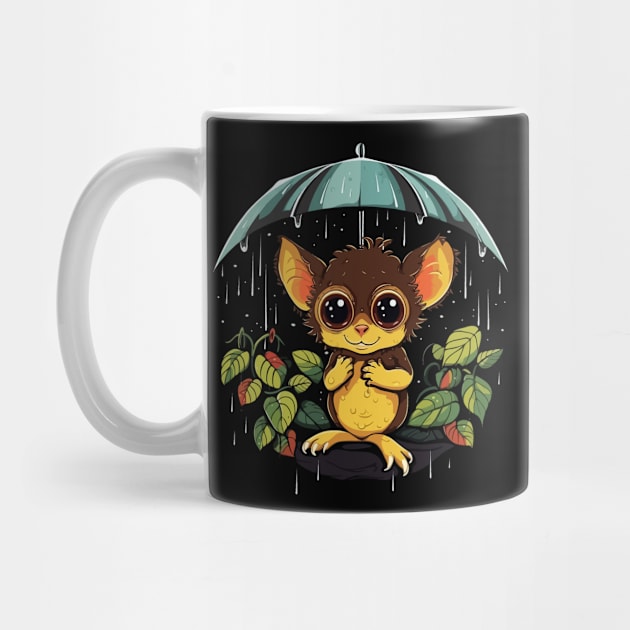 Tarsier Rainy Day With Umbrella by JH Mart